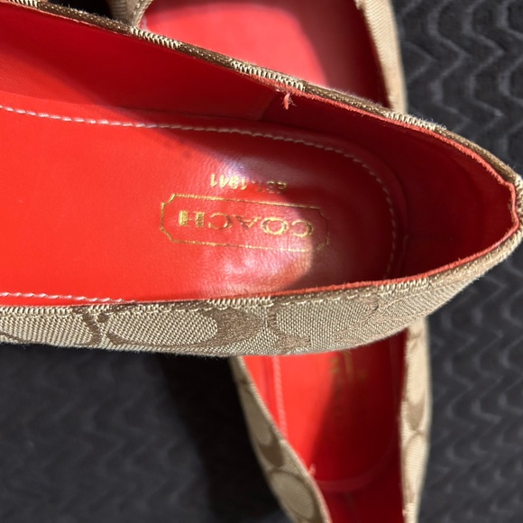 Coach Red and Brown Signature Loafers - Picture 2 of 3